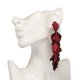 thumbnail image 3 of Pendientes colgantes para mujer con flecos largos y pétalos de rosa, pendientes colgantes con borlas, color blanco, 3 of 5