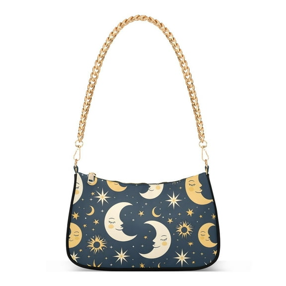 Sun and Moon and StarWomen Small Shoulder Bag Crossbody Tote Hobo Bags Purse Clutch Handbags with Chain Strap for Women