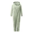 thumbnail image 4 of YunPes Girls Boys Fleece Jumpsuits Cute Christmas Halloween Onesie Solid Zipper Warm Sherp𝐚 Cute Bear Hooded Romper for Kids, 4 of 5