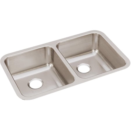 Elkay Lustertone Classic Stainless Steel 30-3/4 x 18-1/2 x 7-7/8 Equal Double Bowl Undermount Sink