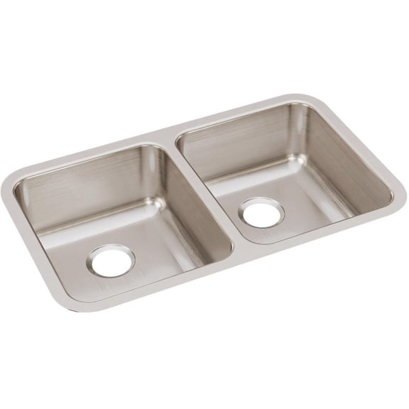 Elkay Lustertone Classic Stainless Steel 30-3/4" x 18-1/2" x 7-7/8", Equal Double Bowl Undermount Sink