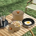 thumbnail image 4 of Wildnix Portable Camping Cookware Set, 304 Stainless Steel, Includes 2L Pot, 1.4L Pot, and Frying Pan, Compact, Lightweight, and Easy to Carry, 4 of 6