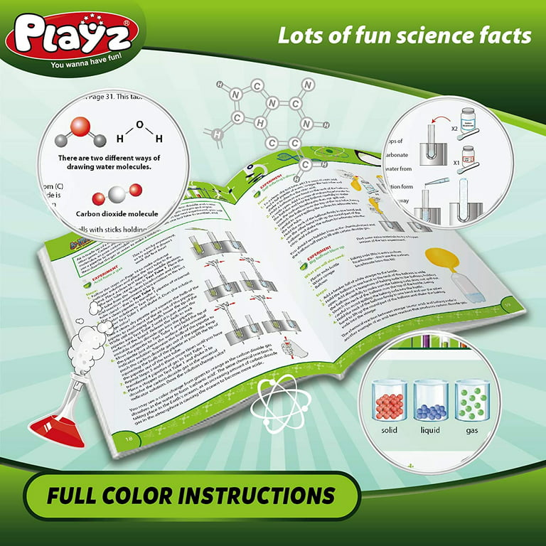 hand2mind fizz chemistry science kit for kids ages 8-12, 32 science  experiments and fact-filled