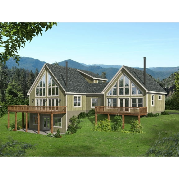 763-19341: Traditional Country 6 Bed, 5 Bath Luxury Home Plan, 3704 Sq Ft: Full Blueprints with License to Build by Home Plan Marketplace - Lesuto