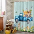 thumbnail image 4 of Easter Shower Curtain Bunny Truck Shower Curtains for Bathroom Decor, Waterproof Polyester Shower Curtain Set with Hooks, Small Stall 36" x 72" Easter Eggs Rabbit Spring Wood Grain, 4 of 9