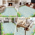 thumbnail image 5 of Large Area Rugs for Living Room Bedroom, Green Easter 6'x9' Rug Washable Carpet Runner Indoor Outdoor, Spring Floral Eggs Elegant Pastoral Wooden Non Slip Floor Mats Rug for Kitchen, Playroom, 5 of 8