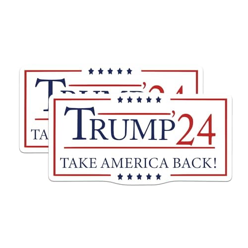 (2 Pack) Trump 2024 Take America Back Stickers - 2024 Trump for President - 2024 Election - 5 Inches On Longest Side - Premium Vinyl - for Cars, Trucks, Skateboards, Laptops - Made in USA - BMCS0792