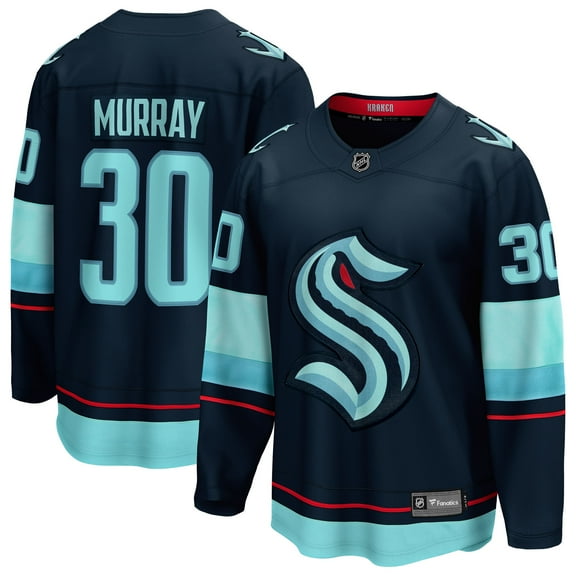 Men's Fanatics Matt Murray Deep Sea Blue Seattle Kraken Home Breakaway Jersey