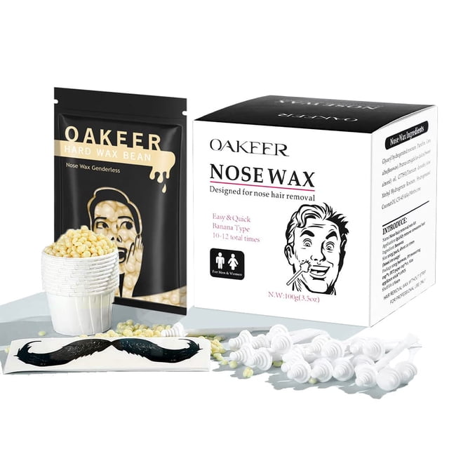 Oakeer Kit de depilación de nariz con 30 barras de cera para hombres y mujeres, 100 g de cera para la nariz para depilación en casa