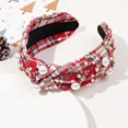 thumbnail image 2 of Festive Christmas Headband for Women Wide Turban Style Holiday Hair Accessory Decoration, 2 of 5