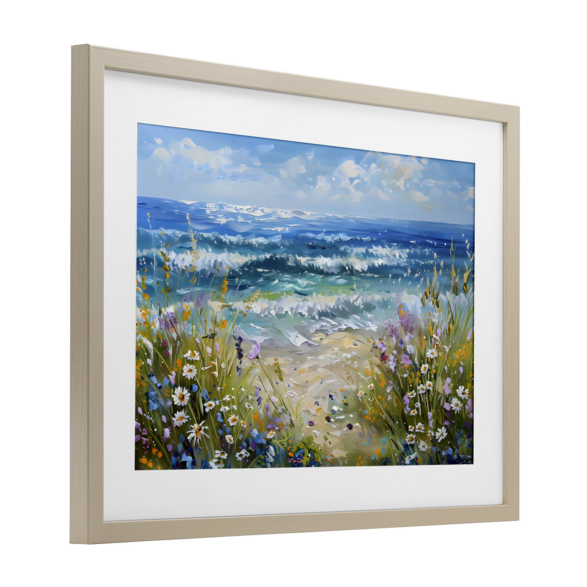 Stupell Industries Floral Beach Meadow by Ocean Birch Framed Print Under Glass, design by Creative Studio