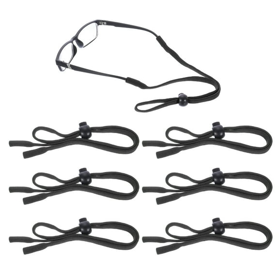 Uxcell 30-50cm Glasses Lanyard for Men Women, Adjustable Eyeglasses Strap Retainer Neck Holders Cord, Black 6 Pcs