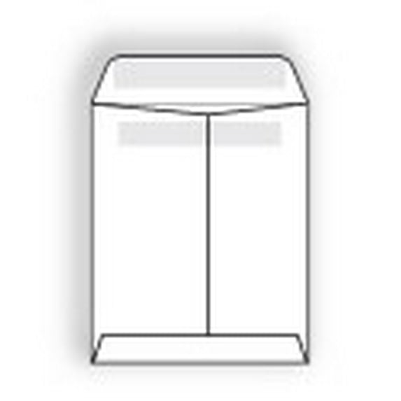 White Catalog Envelopes with Pres-Stik® Self-Sealing Adhesive, 9-1/2" x 12-1/2", 92% Brightness, 28 lb White Sulphite, Vellum Finish, Center Seam, No Window (SFI Certified) - Box of 500 Envelopes