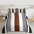 thumbnail image 2 of Homewish Geometric Stripes 3-Piece Full Size Comforter Sets for Teens Boys Girls,Vintage Aesthetic Bedding Comforter Set,Abstract Rectangle Lines Lightweight Bedding Sets,Microfiber Bedroom Decor, 2 of 8