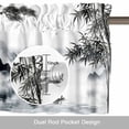 thumbnail image 6 of Traditional Chinese Painting Valance Curtain Black and White Natural Landscape Window Valances Rod Pocket Short Curtains Window Treatments for Kitchen Bedroom Bathroom Laundry 60" x 18", 6 of 9