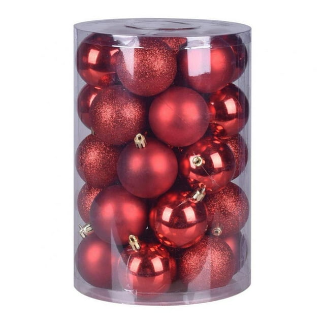 24Pcs Christmas Balls Ornaments for Tree - Shatterproof Christmas Tree Decorations Large Hanging Ball Silver 4 Sizes