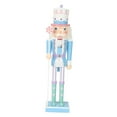 thumbnail image 3 of Wooden Nutcracker Ornaments Photo Props Decorative Collections Classic Style blue 25cm, 3 of 8