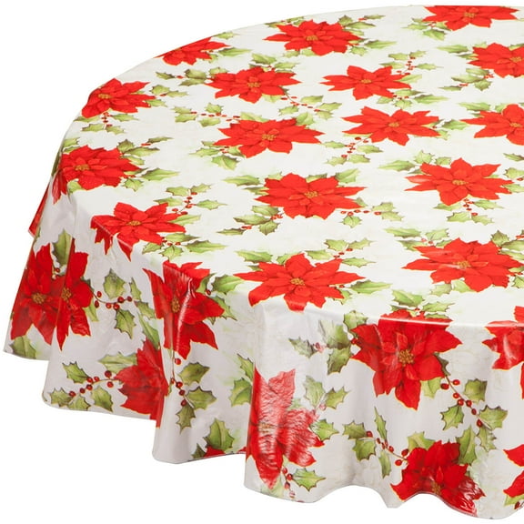 Poinsettia Vinyl Table Cover