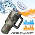 thumbnail image 2 of Camouflage 40oz Tumbler– Stainless Steel Insulated Tumbler with Handle and Straw, Large Capacity Travel Cup for Hot & Cold Drinks, 2 of 6