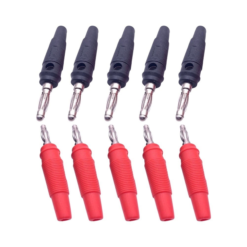 RUQLKF 10 Pcs Of 32A Screw-On 4mm Banana Plug Male Connector Speaker Cable Adapter
