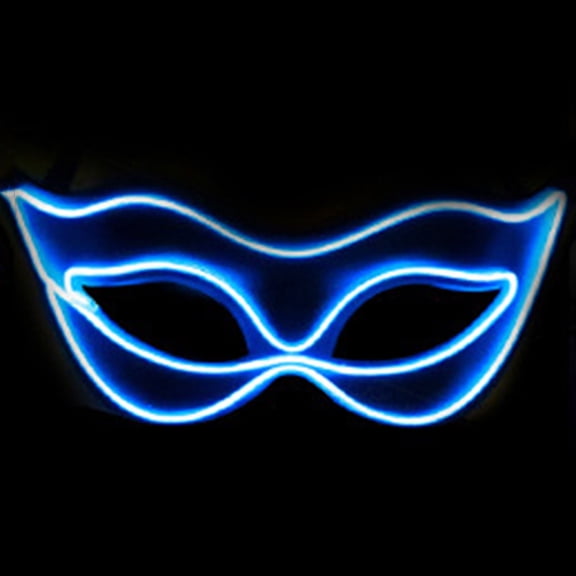 Uaswgudfs Neon Halfface Glow Mask with LED Lights for Halloween Carnival Masquerade Party Costume Accessory Dance Club Decor