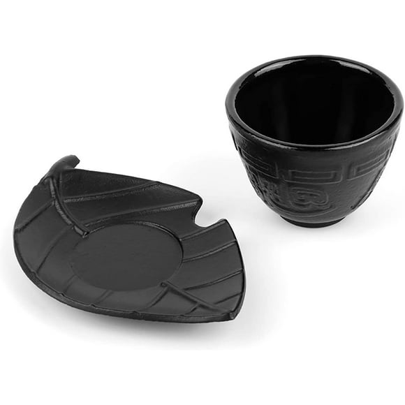 Teacups, Printing Iron Cup Imitation Japanese Cast Iron Teacup Retro Cup Iron Pot Iron Coaster Tea Set