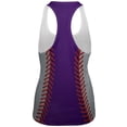 thumbnail image 2 of Baseball League Purple and Silver All Over Womens Work Out Tank Top, 2 of 2