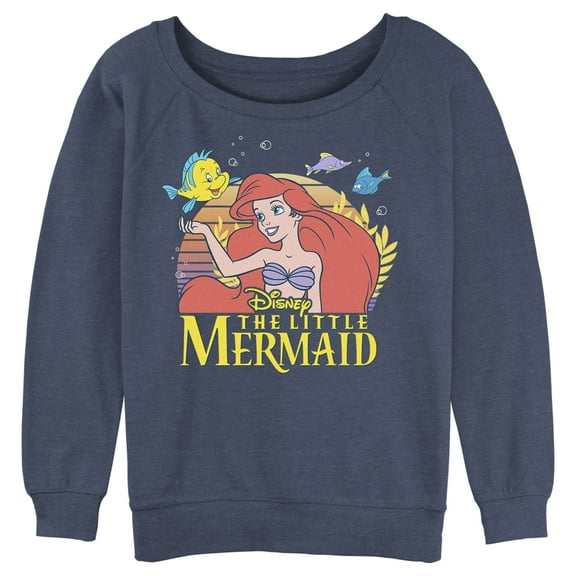 Junior's The Little Mermaid Ariel Classic Sweatshirt Blue Heather 2X Large