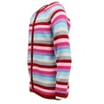 thumbnail image 3 of Cyndeelee Girls Long Sleeve Stripe Knit Button Up Crewneck Cardigan Sweater (Red Stripe, 4T), 3 of 5