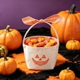 thumbnail image 6 of Sahpxhe Halloween Basket Handheld Bow Embroidered Candy Bag Gift Bags,Pumpkin Ghost Bucket Tote for Trick-Or-Treat,Party Decor and Storage,12.2x6.50in Orange-B, 6 of 6