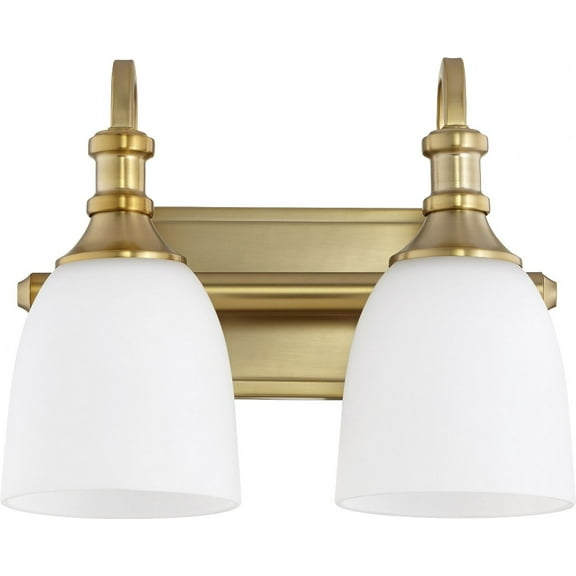 Quorum Lighting Richmond Glass 2-Light Aged Brass Wall Sconce