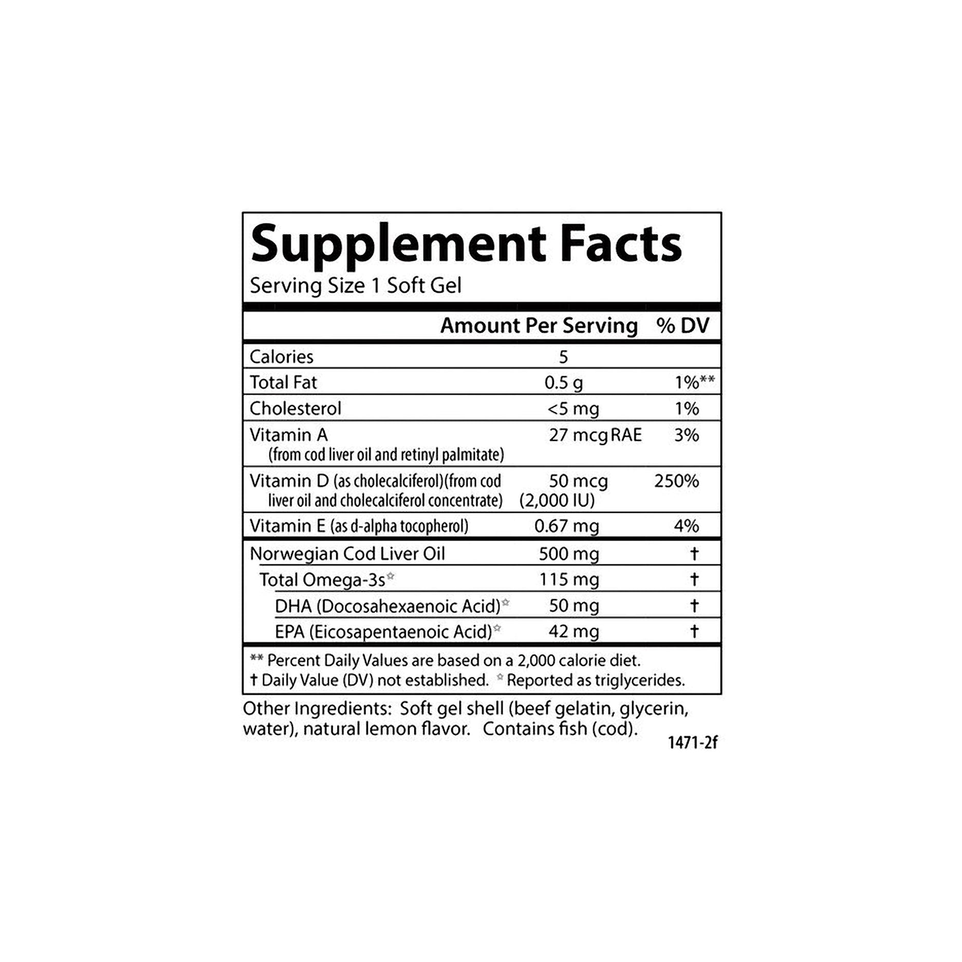Carlson Solar D Gems - Lemon 2,000 Iu (50 mcg) 360 Sgels