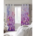 thumbnail image 3 of Purple Spring Floral Blackout Curtains 45 Inches Long for Bedroom, Summer Daisy Botanical Oil Painting Thermal Insulated Room Darkening Black Out Window Curtain Panels Grommet Drapes for Living Room, 3 of 8