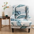 thumbnail image 2 of SHANNA Wingback Chair Slipcovers 2-Piece Stretch Fabric Wing Chair Cover with Cushion Cover Armchair Sofa Furniture Protector, 2 of 9