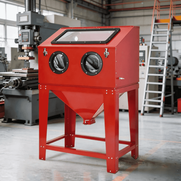 Sandblasting Cabinet 90 Gallon 40-90PSI with LED Light, Gun & 4 Ceramic Nozzles for Paint Rust Removal
