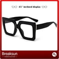 thumbnail image 4 of Gafas de luz azul de gran tamaño para mujer, gafas cuadradas gruesas a la moda para ordenador, gafas negras sin receta (negro), 4 of 5