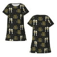 thumbnail image 5 of Lafuoo Happy New Year Pattern Women's Short-sleeved Nightdress, Knee-length Pullover Nightgown, Summer Home Wear-Large, 5 of 8