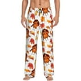 thumbnail image 2 of Picia Thanksgiving Turkey Leaves Mens Soft Woven Cotton Elastic Waistband Sleep Pajama Pant Lounge Sleep Pant With Pockets And Drawstring-Large, 2 of 9