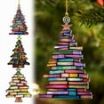 thumbnail image 6 of Christmas Tree Ornament, Car Hanging Ornament, Christmas Book Tree Suncatcher Acrylic Decoration, Festive Holiday Car Pendant Decor for Home and Office, Durable Acrylic Material, Holiday Gift Idea, 6 of 6