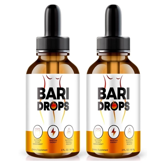 (2 Pack) Bari Drops, Maximum Strength Weight Loss Formula for a Fit and Healthy Body, All-Natural Supplement to Support Active Lifestyle, BariDrops Extract Review (60 Servings)