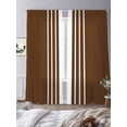 thumbnail image 3 of Brown White Stripe Sheer Curtains 84 Inch Length 2 Panels Set, Modern Rustic Vertical Striped Voile Window Treatment Rod Pocket Curtains Sheers Drapes for Bedroom/Living Room/Kitchen 52"x84"x2, 3 of 7