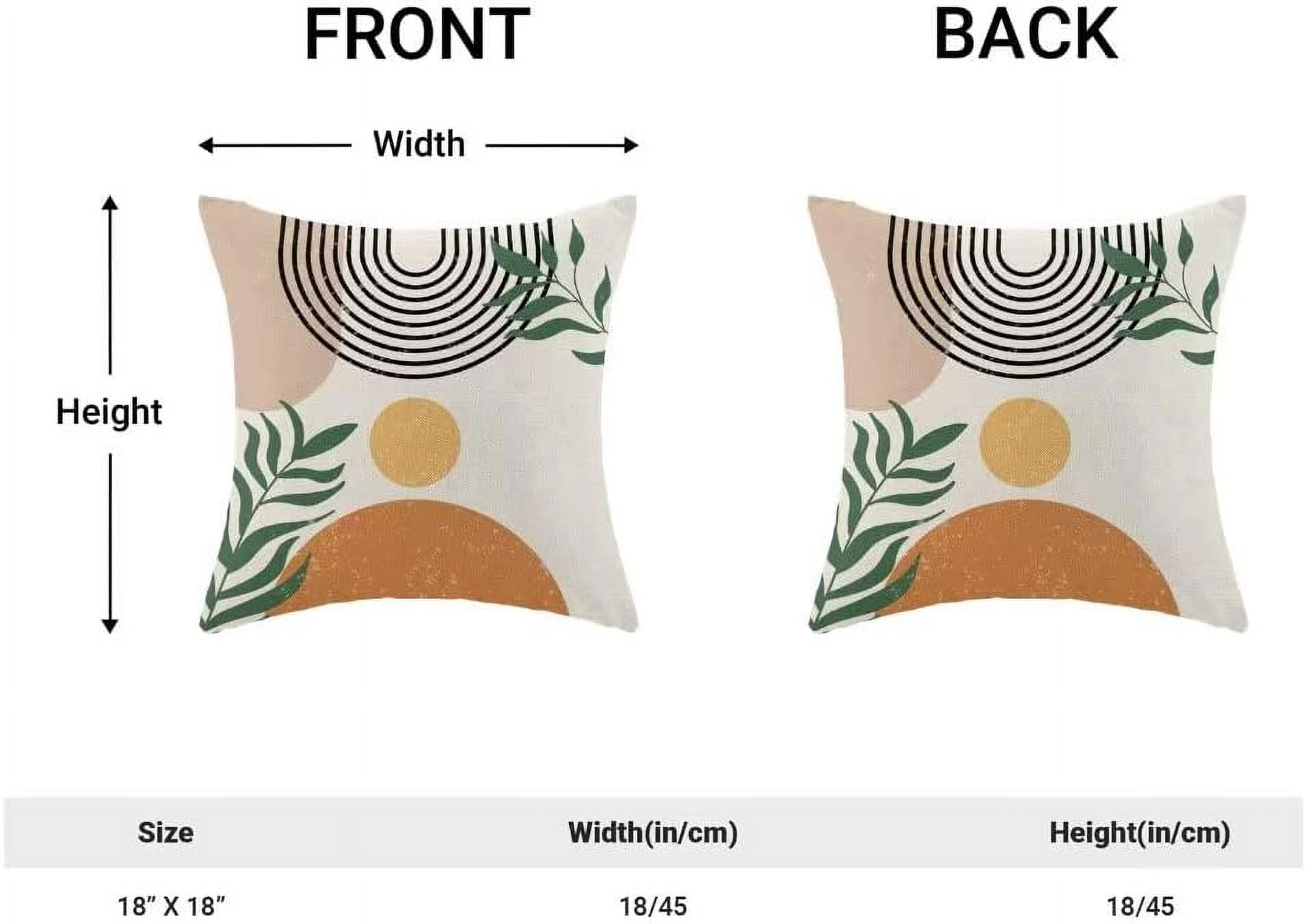 Boho Pillow Covers 18x18 Set of 2, Bohemian Mid Century Style Farmhouse Decorations Throw Pillow Covers Abstract Beige Art Outdoors Decorative Linen Cushion Case for Couch Sofa Home