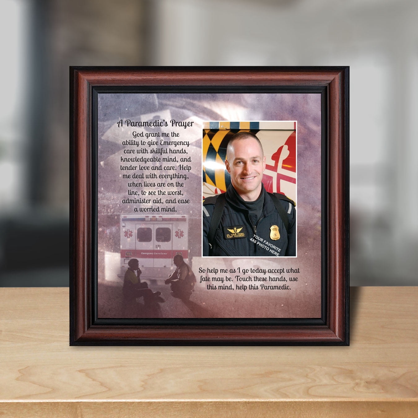 Prayer for the Paramedic Framed Poem, First Responders Gift, EMS, EMT, Gift for a Paramedic and Emergency Services Personnel, 6422W