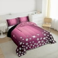 thumbnail image 3 of Feelyou Chic Bling Diamond Bedding Comforter Set, Princess Pink Sequin Print Twin Comforter Sets, Modern Fashion Reversible Bedding Set, Breathable Home Decor, 2-Piece, 3 of 8