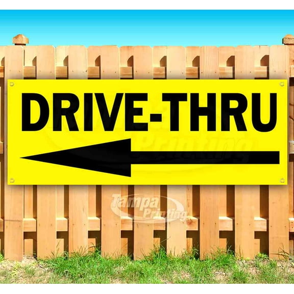 Drive-Thru 13 oz Vinyl Banner With Metal Grommets