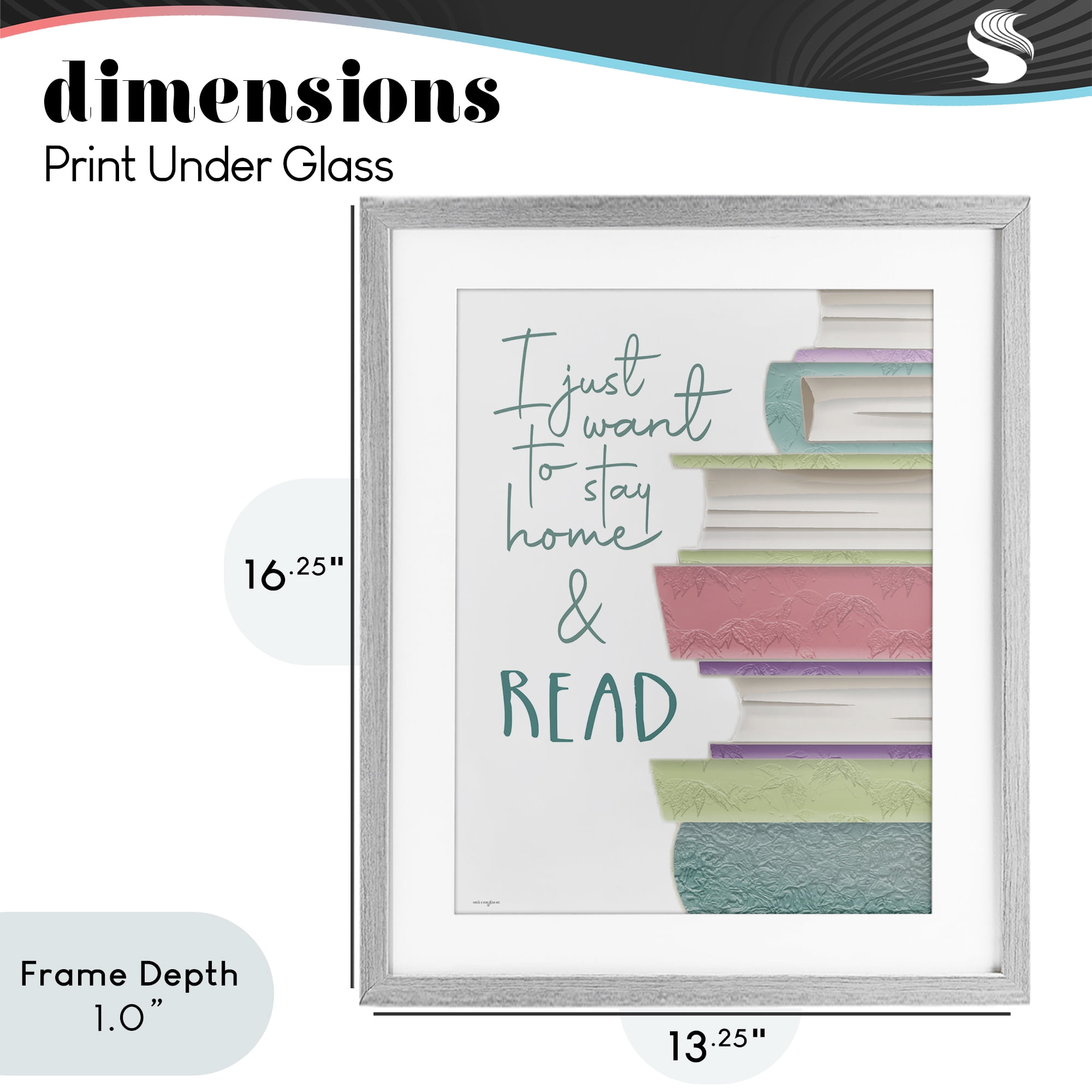 Stupell Industries Stay Home & Read Gray Framed Print Under Glass, design by Seven Trees Design