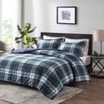 thumbnail image 1 of Juego de edredón Madison Park Parkston Plaid Full/Queen Navy, 1 of 9