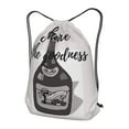 thumbnail image 3 of XMXT Waterproof Gym Bag, Cartoon Wine Bottle Printing Drawstring Backpack for Men, s Gray, 3 of 8