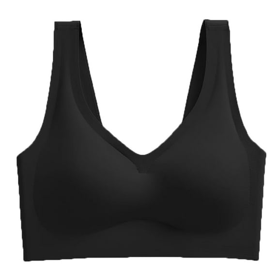 Eashery Padded Bras for Women Women's Blissful Benefits Underarm-Smoothing with Seamless Stretch Wireless Lightly Lined Comfort Bra Black Large