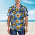thumbnail image 5 of Picia Sunflowers Gentle Cotton Regular Fit Short Sleeve Casual Hawaiian Shirt for Men-Large, 5 of 8